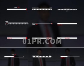 Pr图形预设 9组简洁电脑加载栏进度条动画loading元素 Pr素材